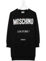 Moschino Kids logo-print sweatshirt dress - Black - thumbnail