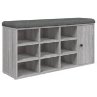 Schoenenbank 102x32x50 cm bewerkt hout grijs sonoma eikenkleur - thumbnail