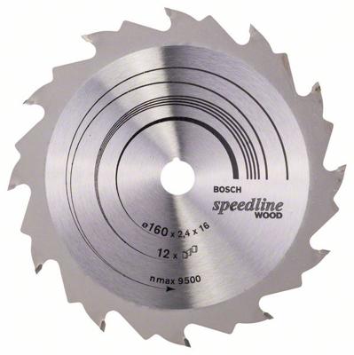 Bosch Accessoires Cirkelzaagblad Standard for Wood Speed 160 x 16 x 2,4 mm, 12 1st - 2608640784 Bosch Accessoires Cirkelzaagblad Standard for Wood Speed 160 x 16 x 2,4 mm, 12 1st - 2608640784
