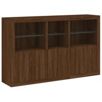 Dressoir met LED-verlichting 162x37x100 cm bruin eikenkleur - thumbnail