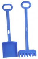 écoiffier schep en hark 30 cm blauw - thumbnail