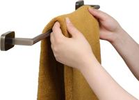 Ben Mykanto handdoekbeugel 60x7x3,9cm geborsteld zwart - thumbnail