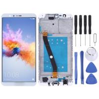 LCD-scherm en digitizer volledige montage met frame voor Huawei Honor 7X (wit) - thumbnail
