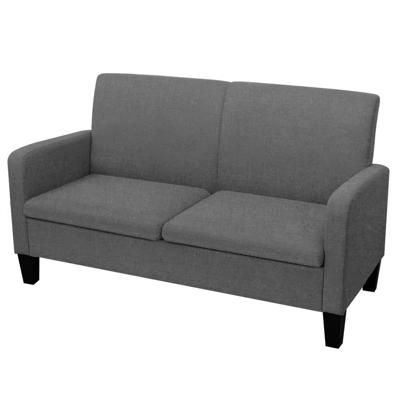 VidaXL Tweezitsbank 135x65x76 cm donkergrijs VidaXL Tweezitsbank 135x65x76 cm donkergrijs