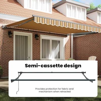VidaXL Inklapbaar zonnescherm geel en grijs 400 × 300 cm