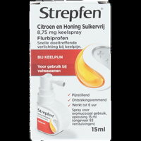 Strepfen Citroen en Honing Suikervrij 8,75mg Keelspray - thumbnail