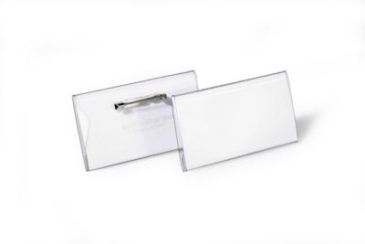 Badge Durable 8001 met speld en klemrand 40x75mm | 100 stuks Badge Durable 8001 met speld en klemrand 40x75mm | 100 stuks