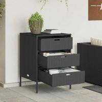 Tuinkast 55x59x80 cm poly rattan zwart - thumbnail