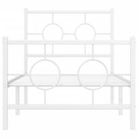 Bedframe met hoofd- en voeteneinde metaal wit 75x190 cm - thumbnail