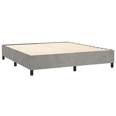 Boxspring met matras fluweel lichtgrijs 180x200 cm