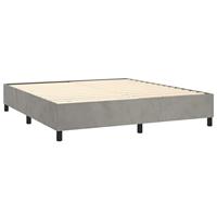 Boxspring met matras fluweel lichtgrijs 180x200 cm - thumbnail