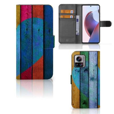 Motorola Edge 30 Ultra | Book Style Case | Wood Heart - Cadeau voor je Vriend | Portemonnee hoesje