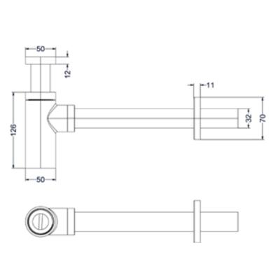 Design Sifon IVY Hoog Model Mat Zwart PED