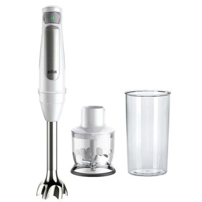 Braun MQ7020 WH Staafmixer 1000 W BPA-vrij, Traploze snelheidsinstelling, Met mixbeker Wit, Zilver