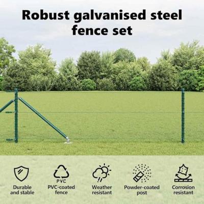 VidaXL Afrasteringspaal groen 10 x 0,8 m (13 mm gaas) staal en pvc