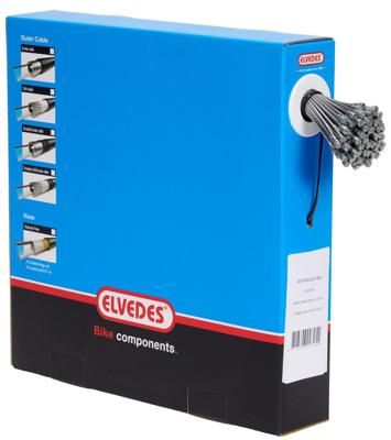 ELVEDES Rem binnenkabel 2000 mm 1 x 19 draads rvs slick ø1,5mm v-nippel ø5,5 x 10 mm (doos à 100 stuks) - zilver