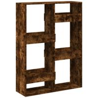 Boekenkast 100x33x135 cm bewerkt hout gerookt eikenkleurig - thumbnail