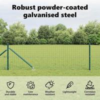 VidaXL Afrasteringspaal 7 pcs groen staal - thumbnail