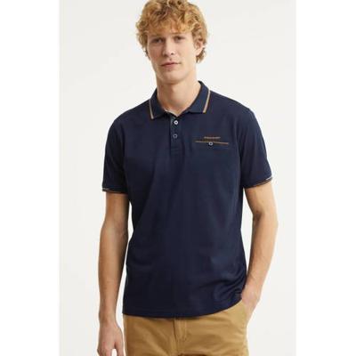 State of Art regular fit polo met contrastbies donkerblauw State of Art regular fit polo met contrastbies donkerblauw