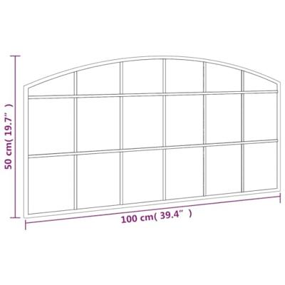 Wandspiegel boog 100x50 cm ijzer zwart
