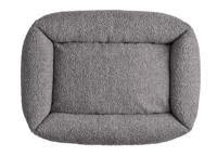 HUNTER Hondenbank KUMARA, kleur: grijs, knuffelig zachte teddy pluche antislip onderkant, omkeerbaar binnenkussen, trendy, royale vulling, overtrek machinewasbaar, afmetingen: 60 x 40 cm - thumbnail