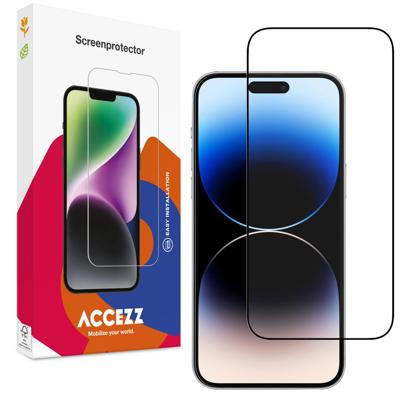 Accezz Gehard Glas Full Cover Screenprotector iPhone 15 Pro Smartphone screenprotector Transparant
