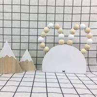 Massief hout Macarons kralen tekenreeks konijn oren ornamenten kinderen fotografie Props (wit) - thumbnail