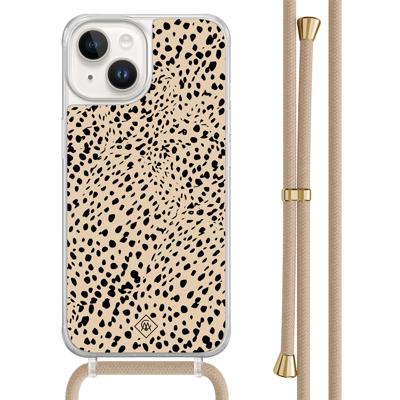 iPhone 14 hoesje met beige koord - Spot on