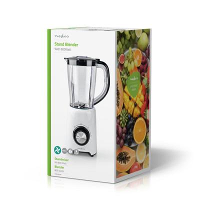Nedis Blender | 800 W | 1.5 l | Kunststof | 2-Snelheden | Wit / Zwart | 1 stuks - KABL300CWT KABL300CWT - thumbnail