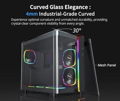 MONTECH KING 95 PRO Tempered Glass ARGB Midi-tower PC-behuizing Zwart MONTECH KING 95 PRO Tempered Glass ARGB Midi-tower PC-behuizing Zwart