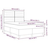 Boxspringbed met matras Lichtgrijs 160 x 200 cm Stof - thumbnail