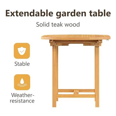 Tuintafel verlengbaar 110-160x80x75 cm massief teakhout Tuintafel verlengbaar 110-160x80x75 cm massief teakhout