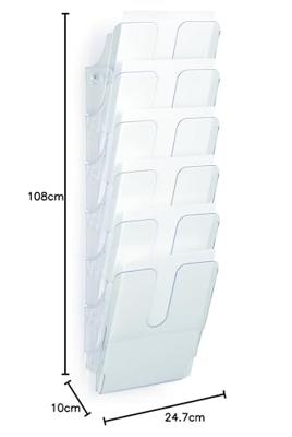 Durable FLEXIPLUS 6 A4 1700008401 Folderhouder Transparant DIN A4 1 stuk(s) Aantal vakken: 6 (l x b x h) 247 x 247 x 1080 mm