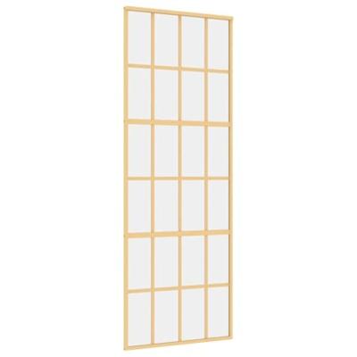 VidaXL Schuifdeur 76x205 cm helder esg-glas en aluminium goudkleurig