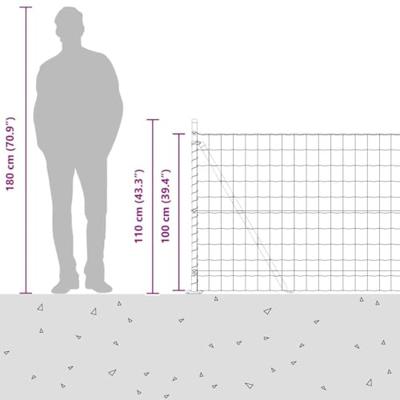 VidaXL Hek met paal groen 1 x 10 m staal en pvc