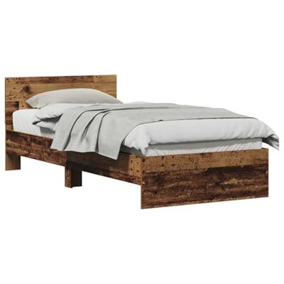 Bedframe met hoofdeinde Oud hout 90 x 190 cm Bewerkt hout