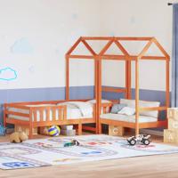 Kinderbed met huisje massief grenenhout wasbruin 90x190 cm - thumbnail