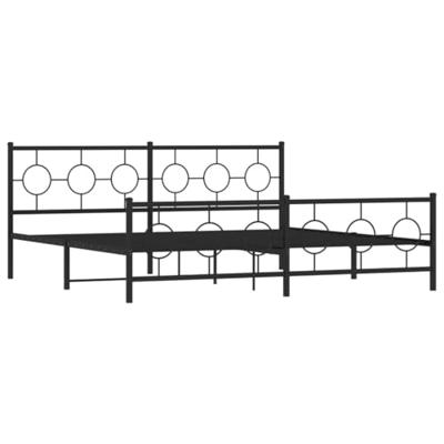 Bedframe met hoofd- en voeteneinde metaal zwart 200x200 cm Bedframe met hoofd- en voeteneinde metaal zwart 200x200 cm