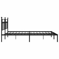 Bedframe met hoofdbord metaal zwart 193x203 cm - thumbnail