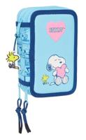 Schooletui met Accessoires Snoopy Love Blauw 12,5 x 19,5 x 5,5 cm 37 Onderdelen - thumbnail