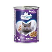 PREVITAL Kattenvoer met lam en kalkoen in gelei - natvoer voor katten - 415g - thumbnail