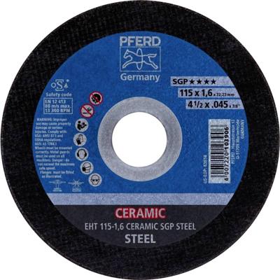 PFERD TOOLS EHT 115-1,6 CERAMIC SGP STEEL 61301516 Doorslijpschijf recht 115 mm 25 stuk(s) Staal PFERD TOOLS EHT 115-1,6 CERAMIC SGP STEEL 61301516 Doorslijpschijf recht 115 mm 25 stuk(s) Staal