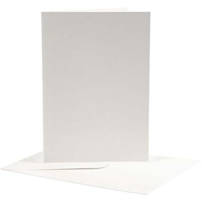 Creativ Company Kaarten en enveloppen, afmeting kaart 12,5x17,5 cm, afmeting envelop 14x19 cm, off-white, 10 set/ 1 doos