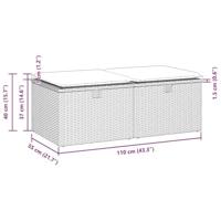 2-delige Loungeset met kussens poly rattan acacia grijs - thumbnail