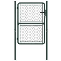 VidaXL Tuinpoort staal 100x150 cm groen - thumbnail