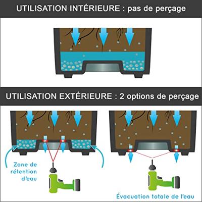 Eda Bac Jardiniere Volcania 100 x 40 x 40 cm - 97,6 L - Anthracite Gray