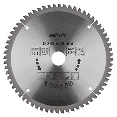 Wolfcraft Handcirkelzaagblad | HM | 64 Zähne | Ø235 x 30mm | 1 stuk - 6625000 Wolfcraft Handcirkelzaagblad | HM | 64 Zähne | Ø235 x 30mm | 1 stuk - 6625000