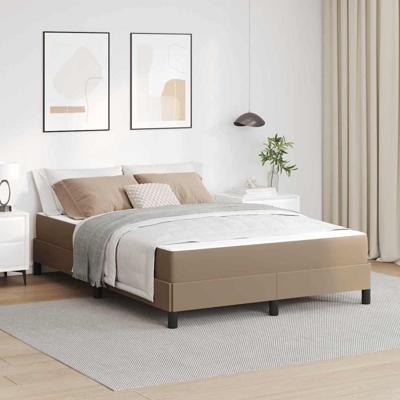 Bed met matras Cappuccino 140 x 190 cm Kunstleer