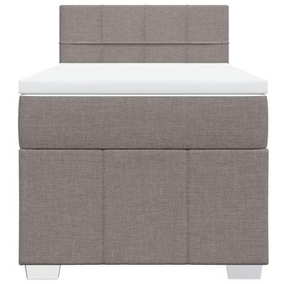 Boxspring met matras stof taupe 90x200 cm - thumbnail