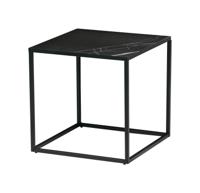 vtwonen Vierkante Bijzettafel 'Side M' Zwart marmer, 45 x 45cm - thumbnail